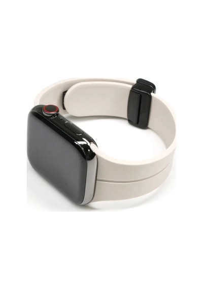 Ally Apple Watch 7-8 45mm 6-5-4 44mm Watch Ultra 49mm Manyetik Uçlu Silikon Kayış Kordon 3-2-1 42mm- 5775