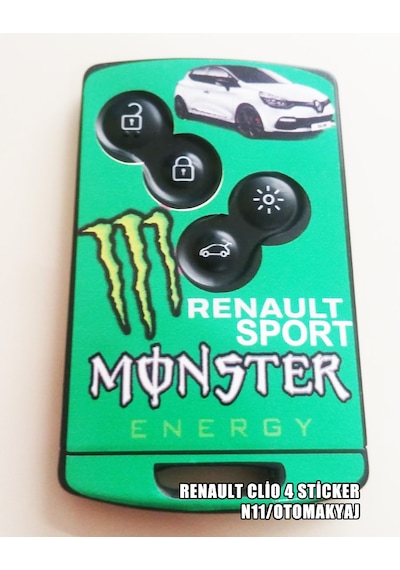 Renault Clio 4 Anahtarlık Sticker Etiket Kaplama Tuning Modifiye Monster - Sarı - Mavi - Rs