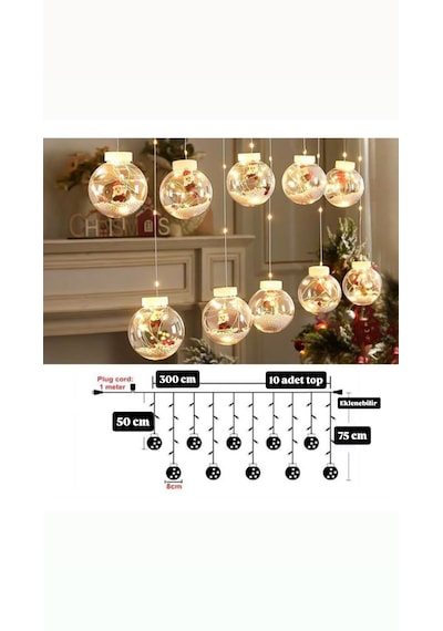 Sekizgen Led Işıklı Yılbaşı Saçak 10'lu Top Led 3 Metre 8 Fonksiyonlu Eklenebilir Dekoratif Yılbaşı Aydınlatma Günışığı Sekizgen Led Işıklı Yılbaşı Saçak 10'lu Top Led 3 Metre 8 Fonksiyonlu Eklenebilir Dekoratif Yılbaşı Aydınlatma Günışığı