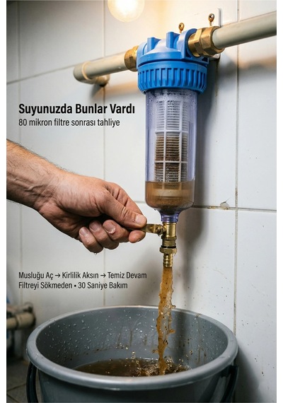 Aqua 10 Yıkanabilir Alttan Tahliyeli Ön Filtre 1-1/2 Bağlantı Çapı