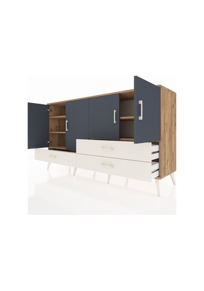 Hyperion Konsol 5 Raflı 3 Çekmeceli 4 Kapaklı 176x44x99 Çam-antra Çam-antrasit/aytaşı Hyperion Konsol 5 Raflı 3 Çekmeceli 4 Kapaklı 176x44x99 Çam-antra Çam-antrasit/aytaşı
