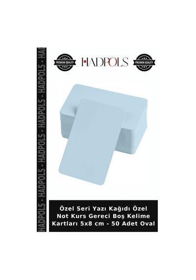 Özel Seri Yazı Kağıdı Özel Not Kurs Gereci Boş Kelime Kartları 5x8 Cm - 50 Adet Oval
