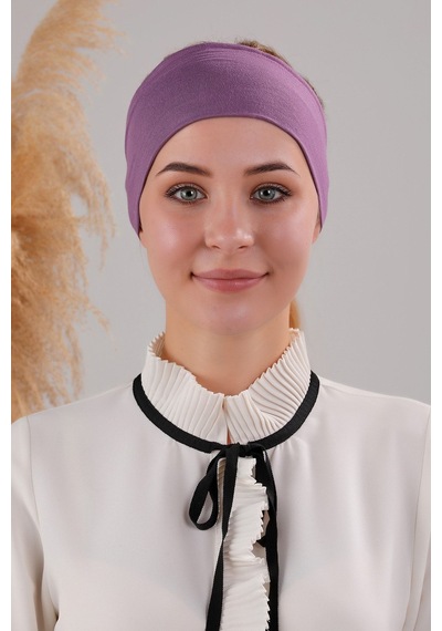 Melodi Scarf Sihirli Yapışkanlı Kaymayan Bandana Spor Bone Mor Mor