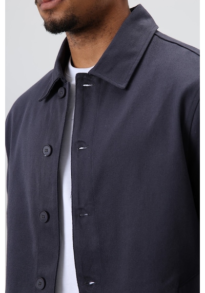 Vamos Boxy Fit Gabardin Ceket Füme