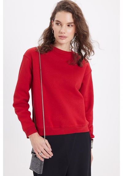 Tudors Kadın Oversize Geniş Kesim Pamuklu Bisiklet Yaka Kırmızı Sweatshirt-39924 Kırmızı Tudors Kadın Oversize Geniş Kesim Pamuklu Bisiklet Yaka Kırmızı Sweatshirt-39924 Kırmızı