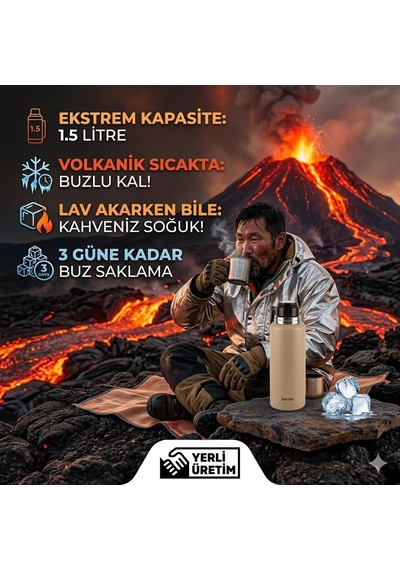 Sword Bej Sütlü Kahve Çelik Termos, 1.5 Litre, 24 Saat Sıcak, 48 Saat Soğuk, 72 Saat Buz Saklama, Yerli Üretim Kamp Termosu Çok Renkli Sword Bej Sütlü Kahve Çelik Termos, 1.5 Litre, 24 Saat Sıcak, 48 Saat Soğuk, 72 Saat Buz Saklama, Yerli Üretim Kamp Termosu Çok Renkli