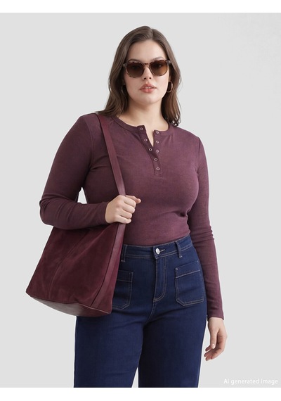 Lcwaıkıkı Classic Bordo Bisiklet Yaka Fitilli Kadın Body