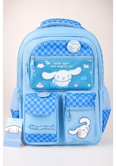 X Dekomus Lisanslı Cinnamoroll Yeni Sezon Blue Cloud Collection Büyük Boy Okul Çantası Açık Gri