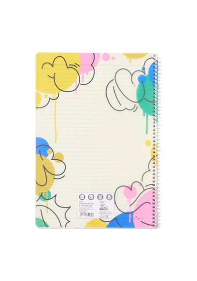 Grafiti Desenli Spiralli Defter, A4, 80 Yaprak, 70g Kağıt, Çizgili, Dayanıklı Kapak, Kolay Açılan Spiral Cilt, As Genel