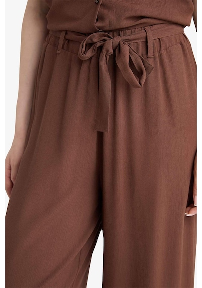 Defacto Culotte Geniş Paça Krinkıl Viskon Kapri C9565ax25aubn333 Kahve