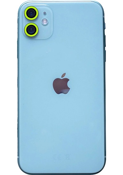 Newface Apple iPhone Uyumlu 11 Neon Fosforlu Kamera Lens Semeglbl - 96 - Yeşil