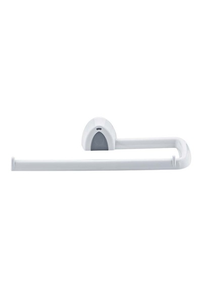 Qlux L-00108 Kağıt Havlu Askısı - Beyaz Plastik, Yapışkanlı Duvara Monte