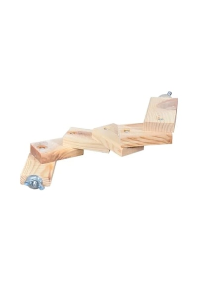 Doğal Ağaç Kuş Tüneği Merdiveni - 6 Basamak, 37 Cm