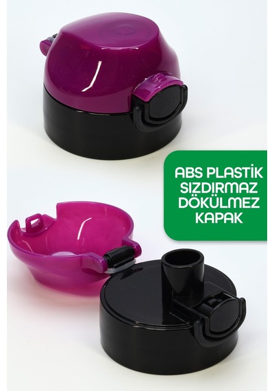 Su Matarası Tritan Geniş Ağız Su Şişesi Motivasyon Spor Matarası Suluğu Bpasız 1000 Ml Mor T0103