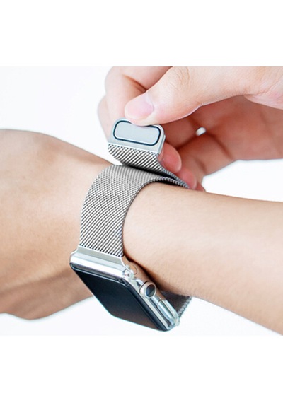 E2m Apple Uyumlu  Watch 42-44-45-49mm Krd-01 Metal Hasır Sıyah Kordon