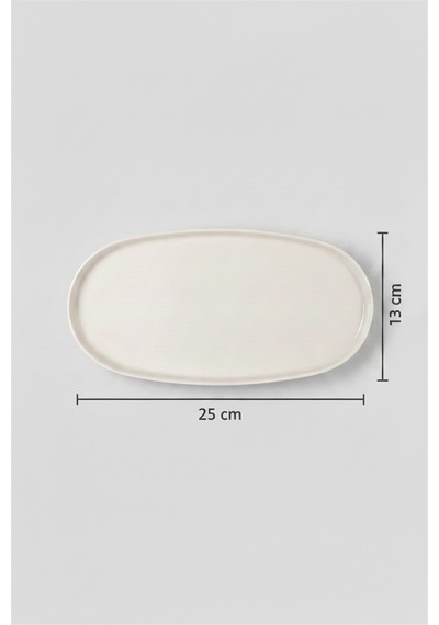 6'lı Toledo Oval Kayık Tabak 25cm Krem Rinart