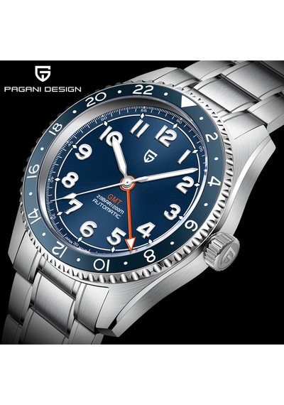 Pagani Design Pd-1784 Erkek Saati Otomatik Gmt Paslanmaz Çelik Kayışlı Japon Nh34a Hareket Safir Cam Su Geçirmez Mavi Pagani Design Pd-1784 Erkek Saati Otomatik Gmt Paslanmaz Çelik Kayışlı Japon Nh34a Hareket Safir Cam Su Geçirmez Mavi