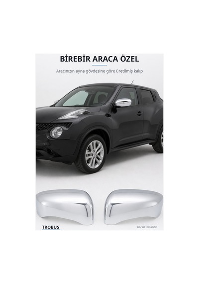 Nissan Juke Facelift 2014-2020 Uyumlu Krom Ayna Kapağı 2 Parça Abs Krom