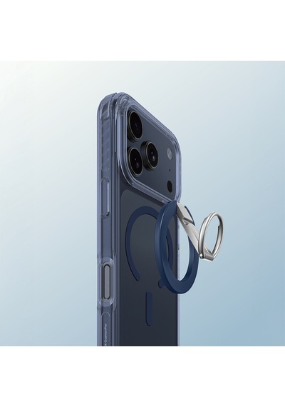 Apple Uyumlu iPhone 17 Pro Max Kılıf M-safe Şarj Özellikli Yüzük Standlı Amazingthing Titan Pro Serisi Kapak Mavi Mavi