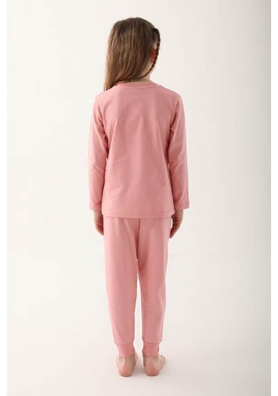 Minnie Mouse Retro Pembe Kız Çocuk Uzun Kol Pijama Takım Pembe