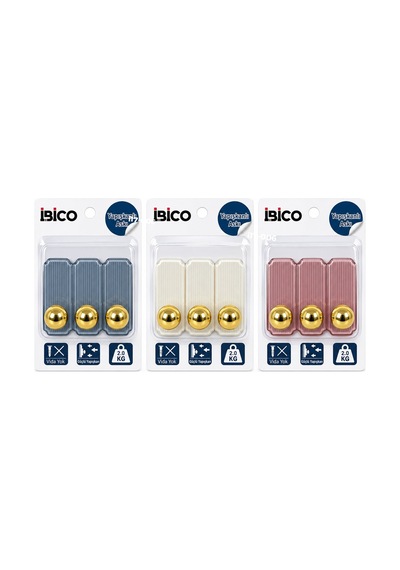 İbico İ17-021 Yapışkanlı Pls. Askı 2kg.taşıma 3 Adet Tekli Gold Top Uclu - 12'li Paket