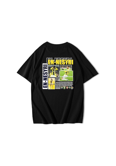 Brz Collection Unisex Oversize Yusuf En-nesyri T-shirt Siyah