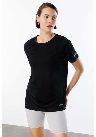 Genius Store Kadın Nem Emici Hızlı Kuruma Atletik Teknik Performans Spor T-shirt Drıfıt-kısakol Siyah