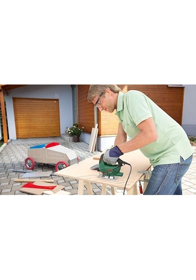 Home And Garden Pst 700 Elektrikli Dekupaj Testeresi, 500 Watt, Taşıma Çantalı, Renk: Yeşil/siyah, Dakikada 3000 De