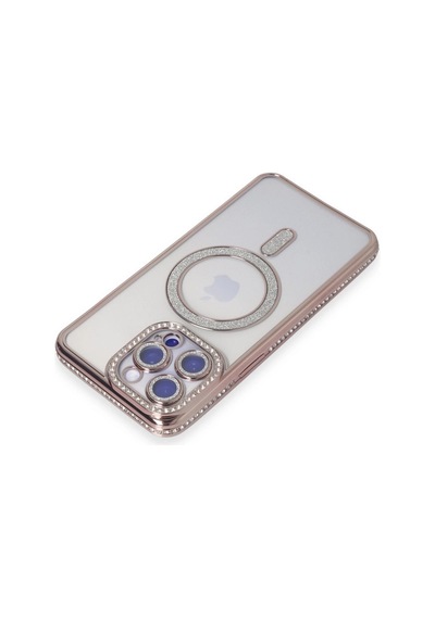 Apple iPhone Uyumlu   15 Pro Max Kılıf Joke Simli Magneticsafe Kılıf - Pembe Düz Renkli