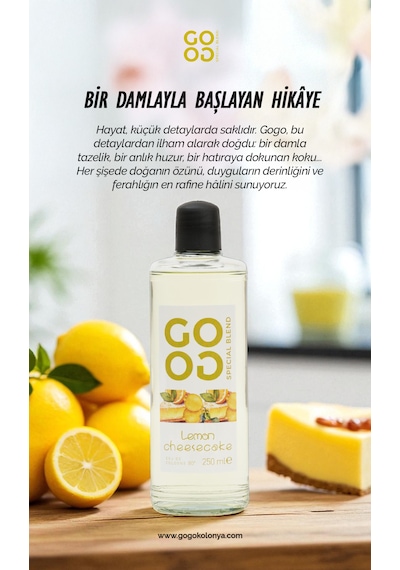 Gogo Lemon Cheesecake Kolonya 250ml Cam Şişe
