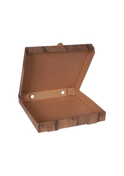 Ahşap Baskılı Pizza Kutusu 28 CM 28 x 28 x 4 CM  300 Adet