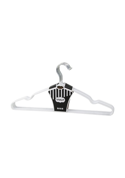 Beyaz 10pcs Silikon Kaplamalı Metal Elbise Askısı 40cm 5468 Çok Renkli