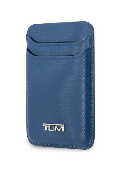 Tumi Lisanslı 2 Hazneli Metal Logolu Deri Magnetik Kartlık Mavi