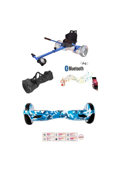 Citymate Elektrikli Kaykay Hoverboard Akıllı Denge 6.5 Inch + Hoverkart + Çanta Extrem Paket D03