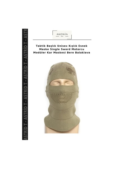 Astrid T Taktik Başlık Unisex Kışlık Esnek Maske Single Sword Motorcu Modüler Kar Maskesi Bere Balaklava Çok Renkli