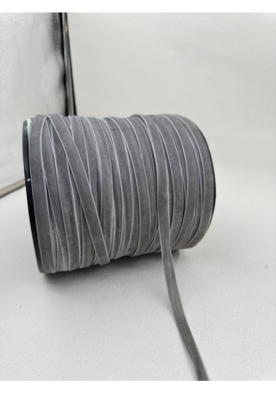 Paşateks- 1 Cm Düz Kadife-5 Metre-e. Gri