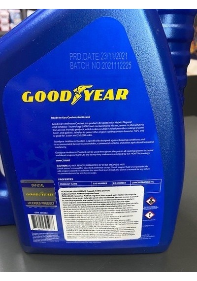 Antifiriz Organik Kırmızı -56 3Lt. Goodyear