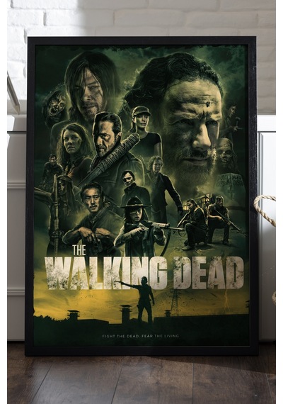 The Walking Dead Siyah Ahşap Çerçeveli Poster, Film Duvar Tablosu