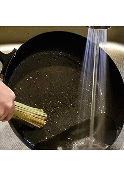 Yapışmaz Demir Wok Pan 8 İnç Gaz İndüksiyonlu Ocak, Paslanma Yok, Duman Yok Çok Renkli