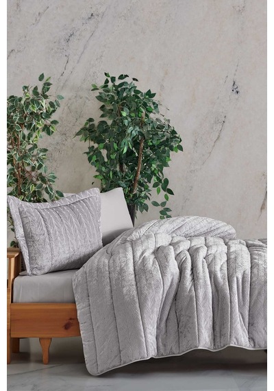 Elart Velvet Kadife Comfort Set Modern Uyku Seti Tek Kişilik Gümüş 2 Parça