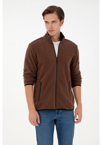 U.S. Polo Assn.  Erkek Kahverengi Basic Polar Hırka 50298066-VR029