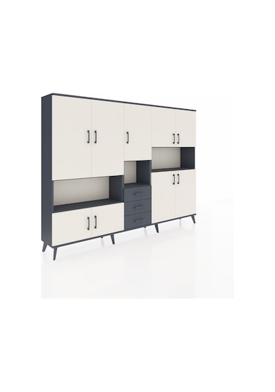 Arges Dolap 13 Raflı 3 Çekmeceli 9 Kapaklı 220x30x163 Antrasit-ay Antrasit-aytaşı/antrasit Arges Dolap 13 Raflı 3 Çekmeceli 9 Kapaklı 220x30x163 Antrasit-ay Antrasit-aytaşı/antrasit