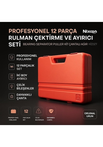 Profesyonel 12 Parça Rulman Çektirme Ve Ayırıcı Seti Bearing Separator Puller Kit Çantalı Ağır Hizmet Tipi