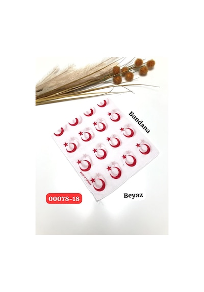 Herşey Nota Türk Bayrağı Ay Yıldız Desenli Beyaz Renk Çok Amaçlı Çok Renkli