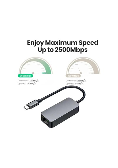 Usb Type C To Ethernet 2500mbps 2.5g İnternet Çevirici Dönüştürüc