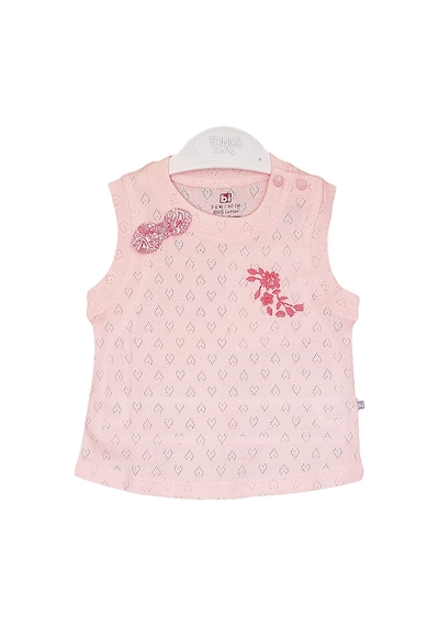 S-Mall Bibaby Pink Flowers Şortlu Jakarlı Bebek Takımı - 2 Li - Pembe