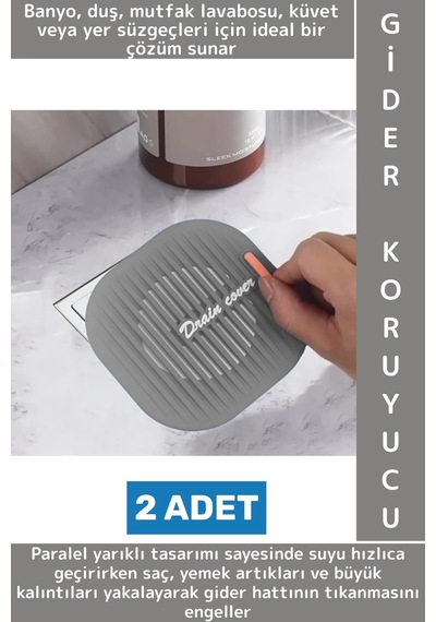 Hijyenik Mutfak Banyo Küvet Lavabo Pas Küf Tutmaz Süzgeçli Lavabo Gider Koruyucu Silikon Mat 2 Adet