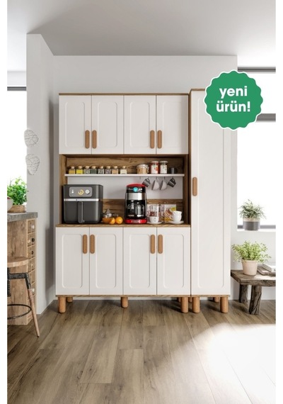Flora Flr9155 Bohem Kahve Köşesi 9 Kapaklı Mdf Mebran Kapaklı Mutfak Dolabı Çok Amaçlı Dolap Aytaşı Ceviz Flora Flr9155 Bohem Kahve Köşesi 9 Kapaklı Mdf Mebran Kapaklı Mutfak Dolabı Çok Amaçlı Dolap Aytaşı Ceviz