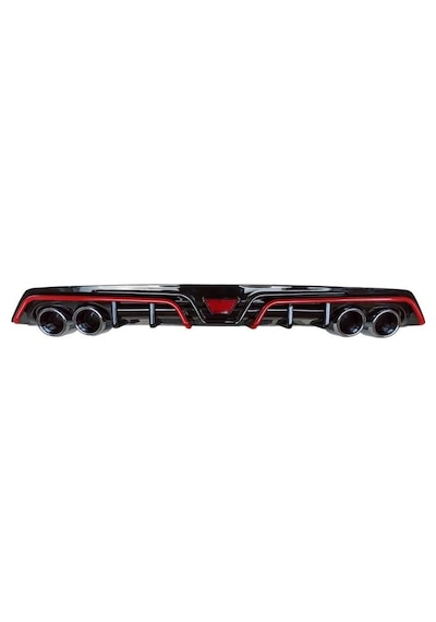 Honda Cıvıc Fc5 2016-2020 Dıfüzör 4 Egzoz Pıano Black Kırmızı  Ser