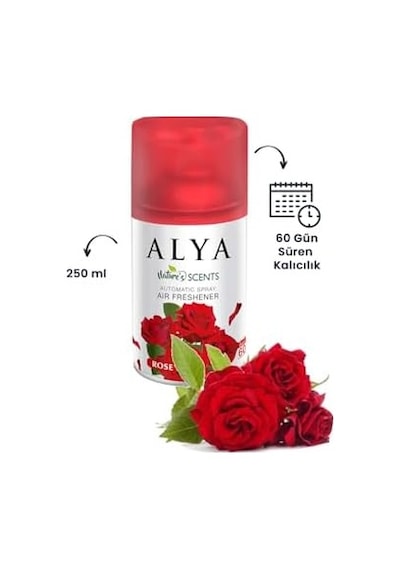 Rose- Gül Oda Kokusu Yedek Makine Spreyi 250 Ml Açık Gri